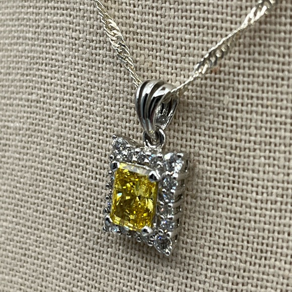 Vintage Epiphany Platinum 925 Silver Gemstone Pendant Necklace (2 chains) - Picture 9 of 16